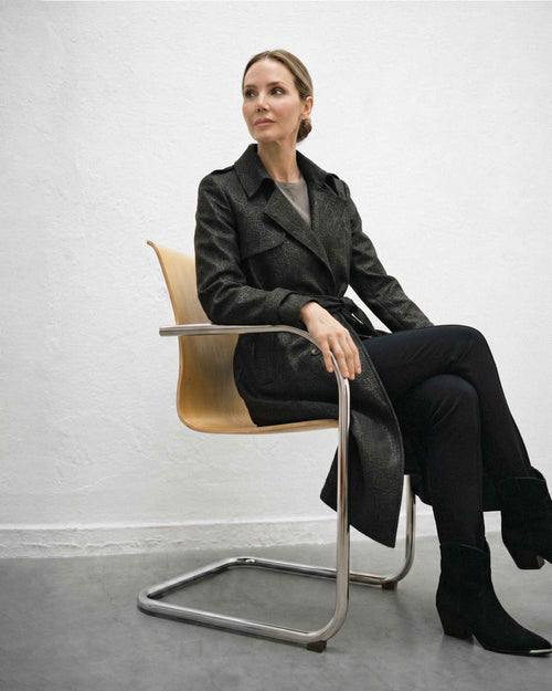 Trench Anastassia Burber Praga, Color Negro